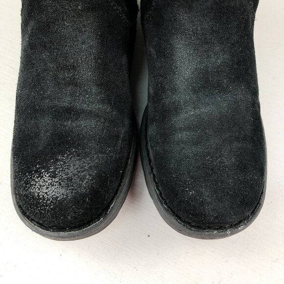 Born Women's Size 6.5M Cross Black Leather Fringe Side Zip Ankle Boots D70303 - Picture 4 of 14